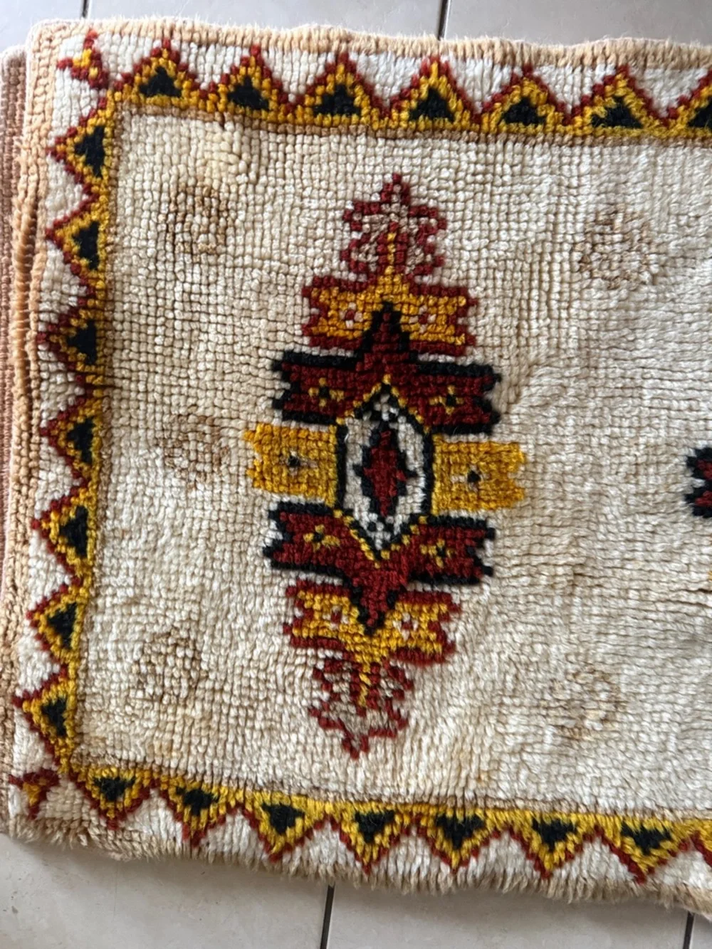 Vintage Cream, Gold and Brown Geometric Tapestry